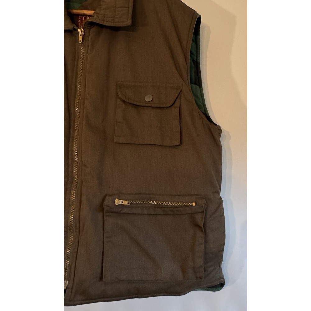 VTG Branded Lion Outdoor Gilet Mens Large Padded Vest Brown Utility Chore - Picture 3 of 9